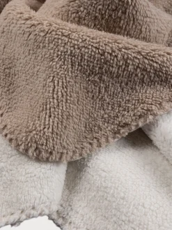 Plaid taupe sherpa 130 x 170 cm