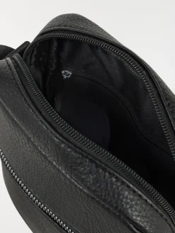 Pochette noire bandoulière homme