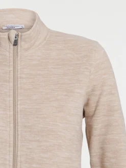 Polaire beige chiné zippé femme