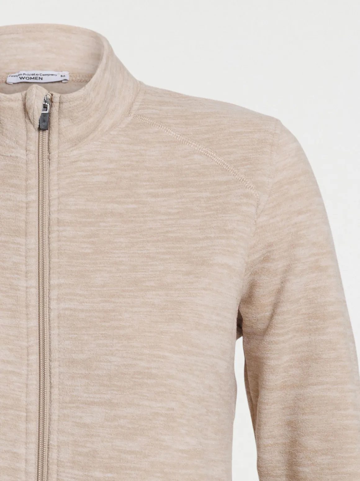 Polaire beige chiné zippé femme