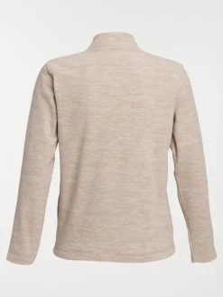 Polaire beige chiné zippé femme