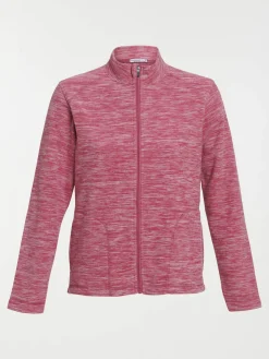 Polaire corail chiné zippé femme