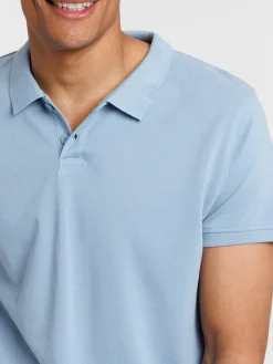 Polo 100% coton denim stone homme