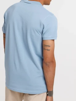 Polo 100% coton denim stone homme