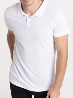 Polo basique blanc homme
