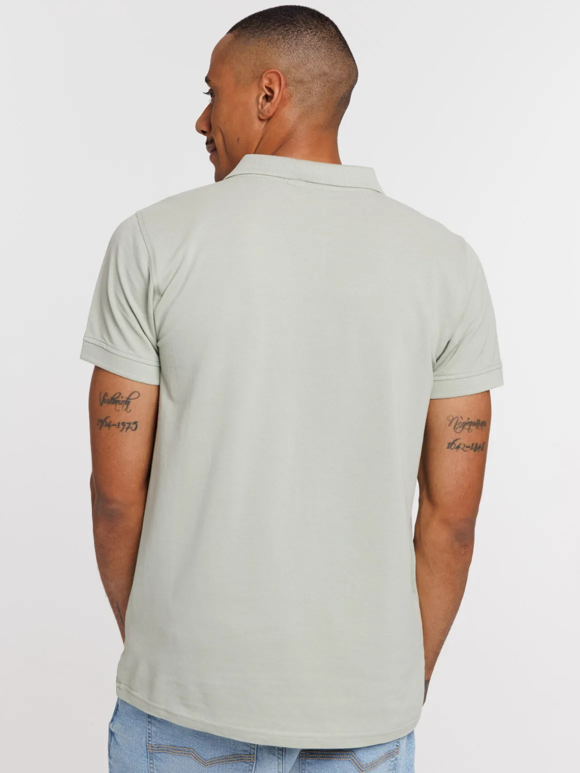 Polo basique coloris sauge homme