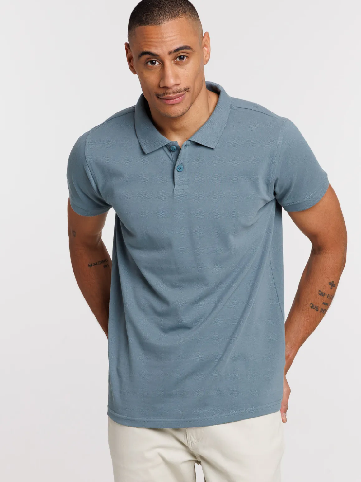 Polo basique coloris thunder homme