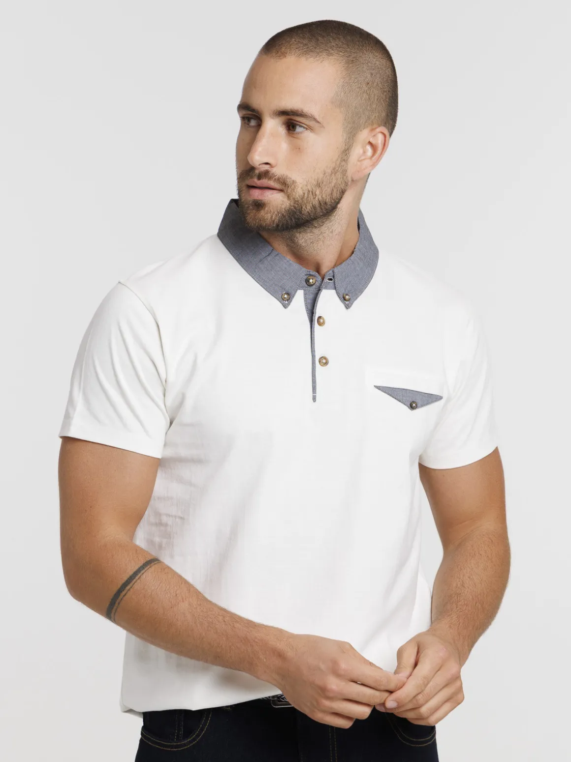 Polo col contrasté homme