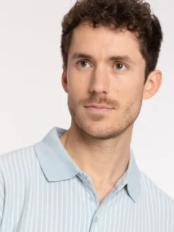 Polo coloris givré à rayures homme