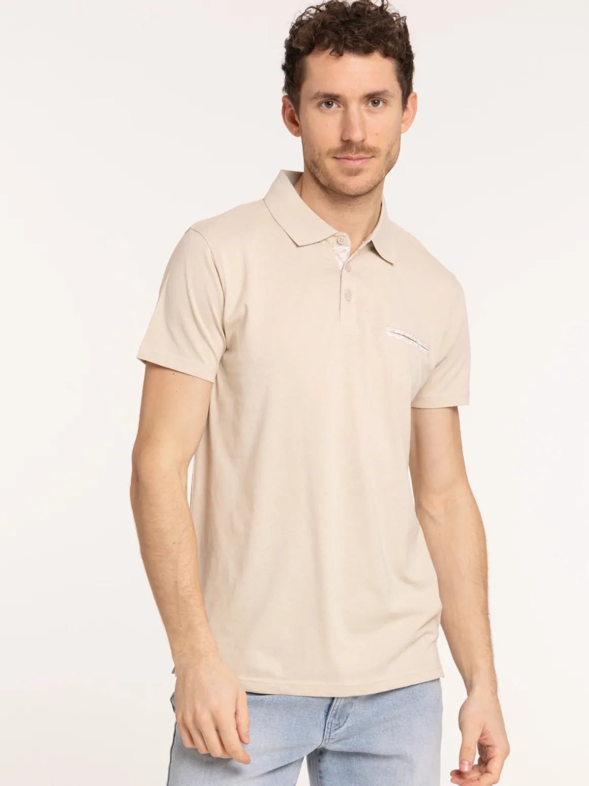 Polo coloris lin coton homme