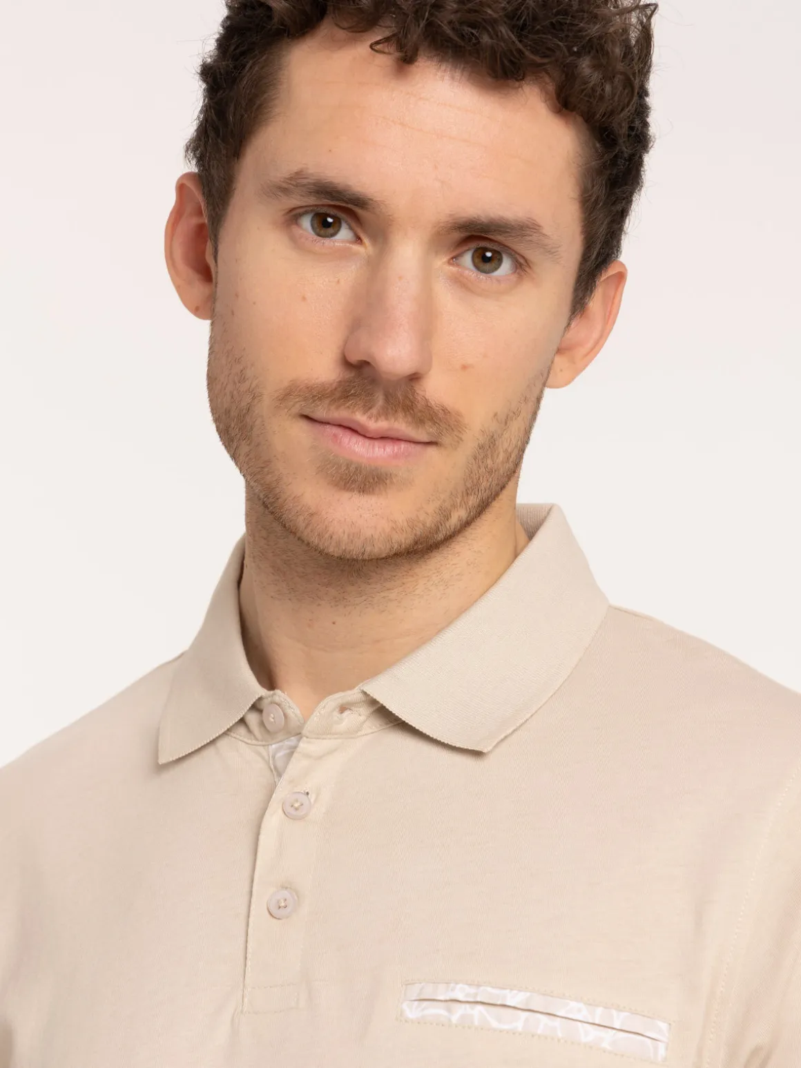 Polo coloris lin coton homme