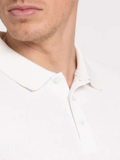 Polo écru manches courtes homme
