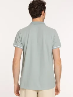 Polo imprimé bleu glacier homme