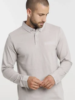 Polo manches longues 100% coton homme