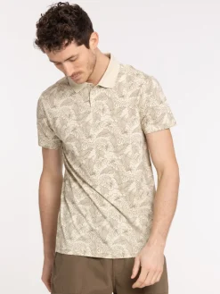 Polo motif feuille tropicale homme
