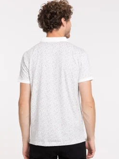Polo motif fleur 100% coton homme