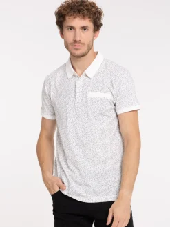 Polo motif fleur 100% coton homme