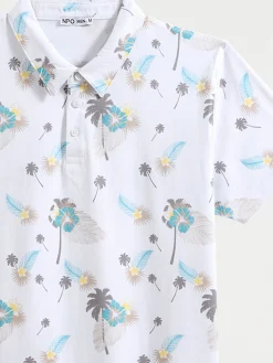 Polo motif palmier homme