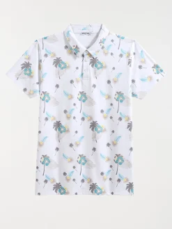 Polo motif palmier homme