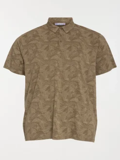 Polo motif tropical grande taille homme