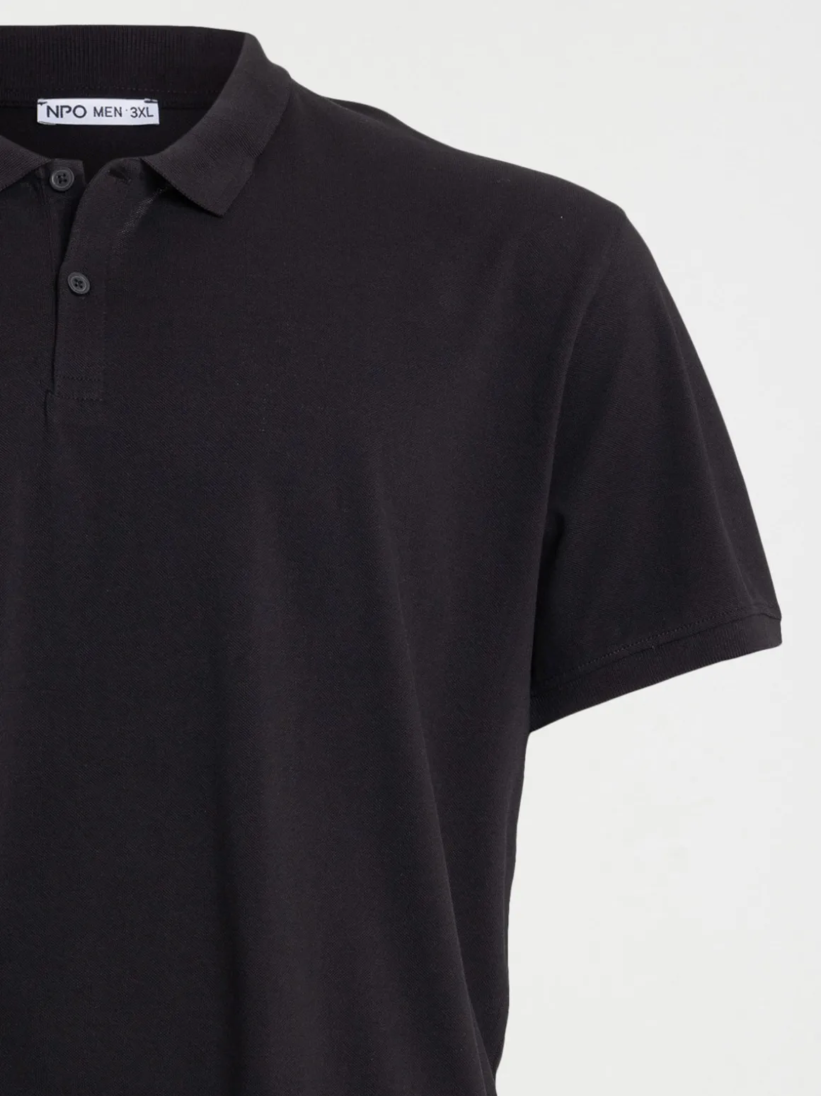 Polo noir grande taille homme