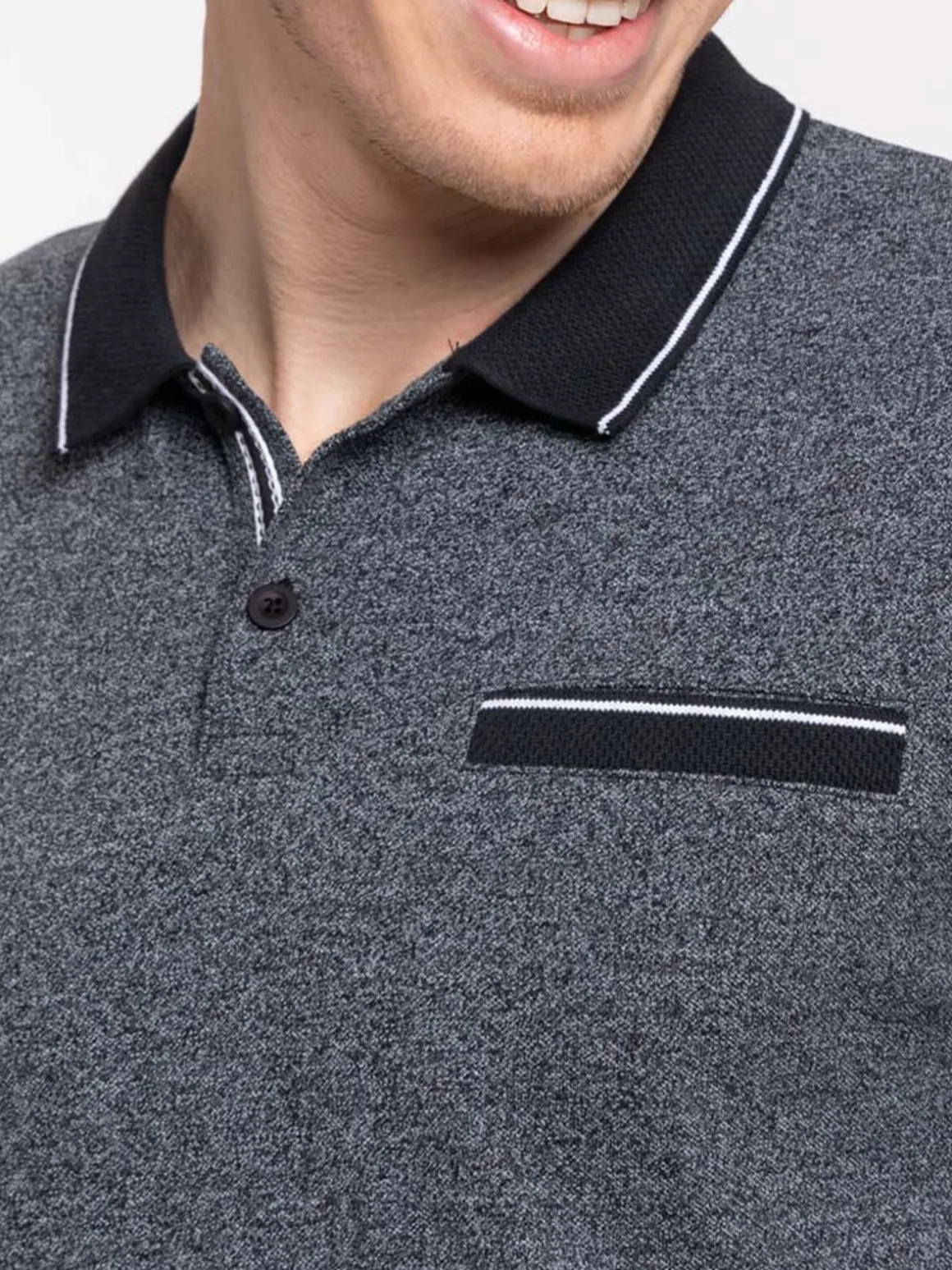 Polo noir homme