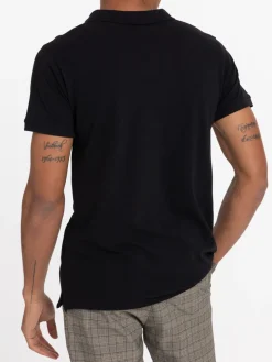 Polo noir homme 100% coton