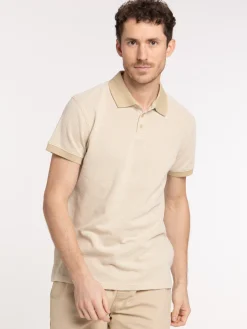 Polo rayures fines coloris desert homme
