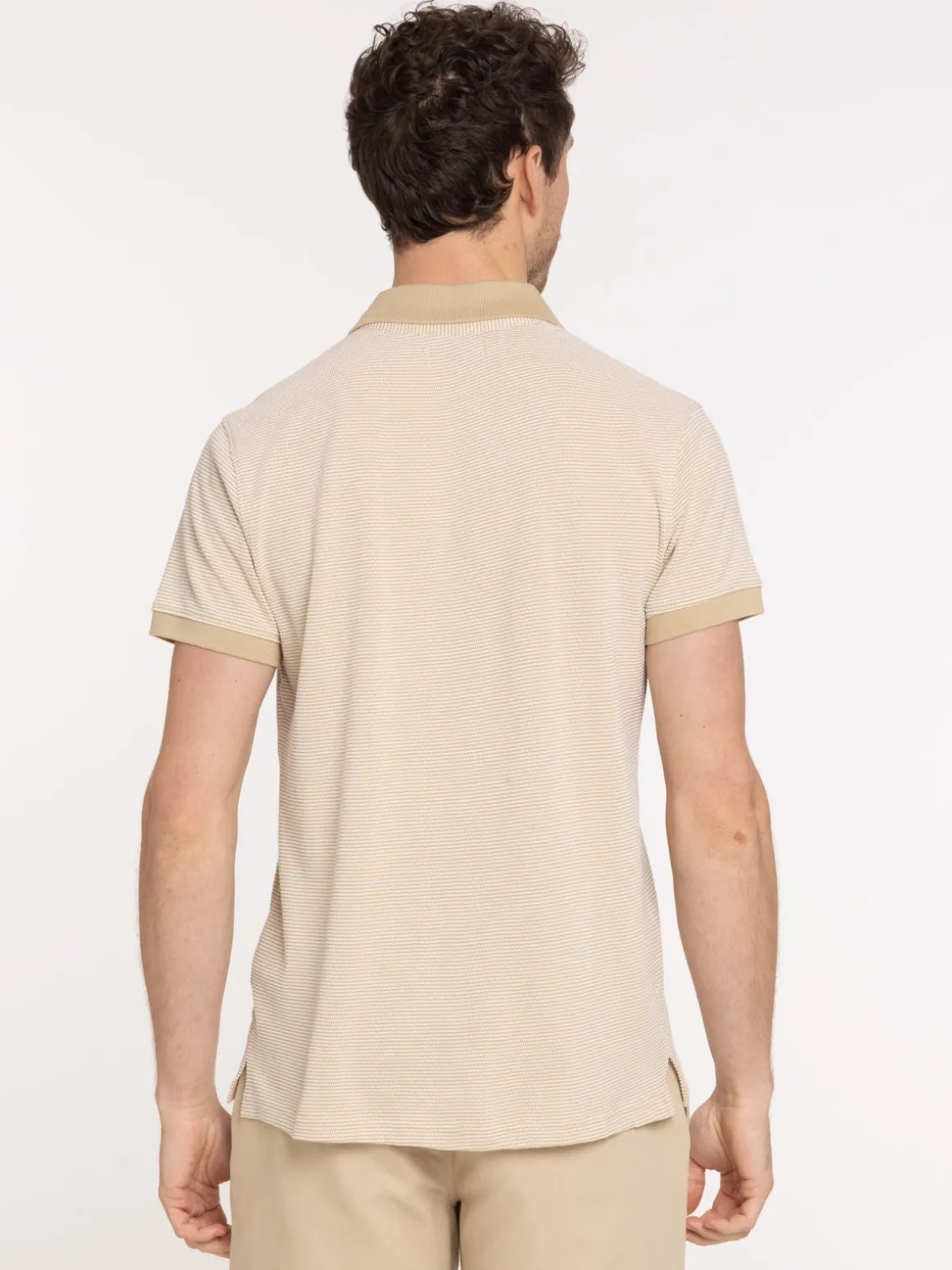 Polo rayures fines coloris desert homme