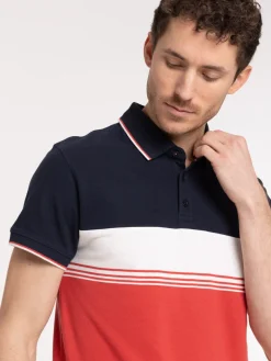 Polo tricolore manches courtes homme