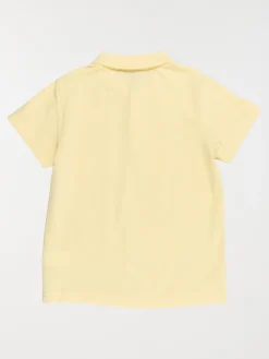 Polo uni jaune doux garçon (3-12A)