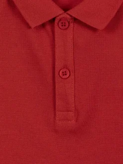 Polo uni rouge tomette garçon (3-12A)