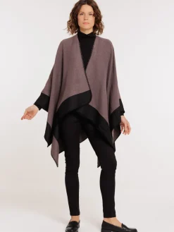 Poncho moka femme