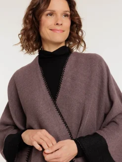 Poncho moka femme