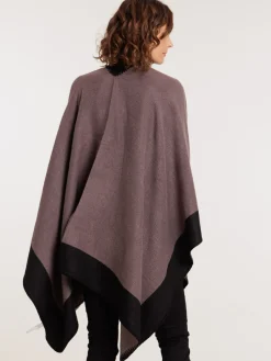 Poncho moka femme