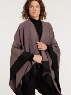 Poncho moka femme