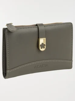 Portefeuille uni fleur dorée femme