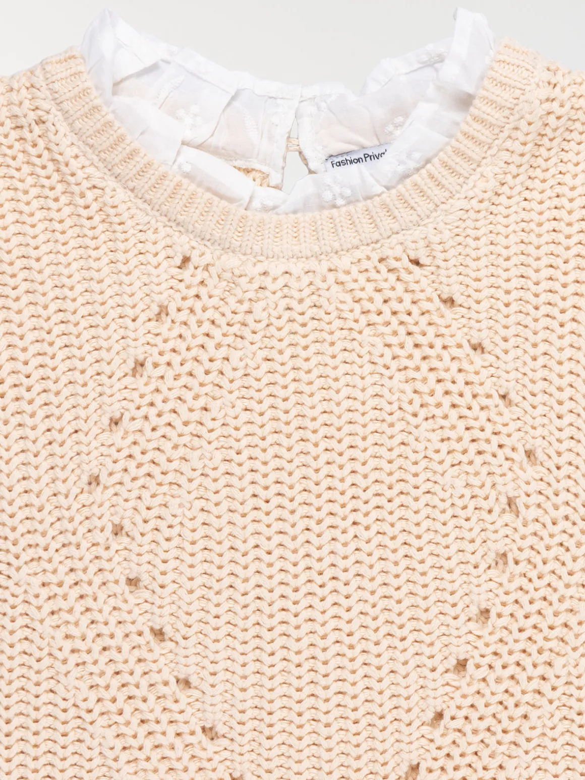 Pull 2 en 1 fille beige rosé (3-12A)