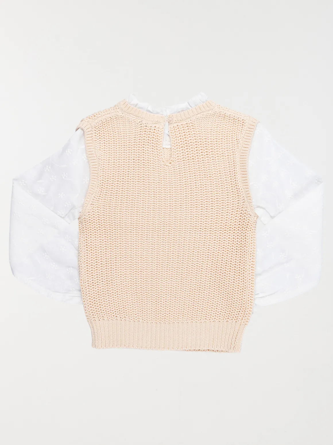 Pull 2 en 1 fille beige rosé (3-12A)