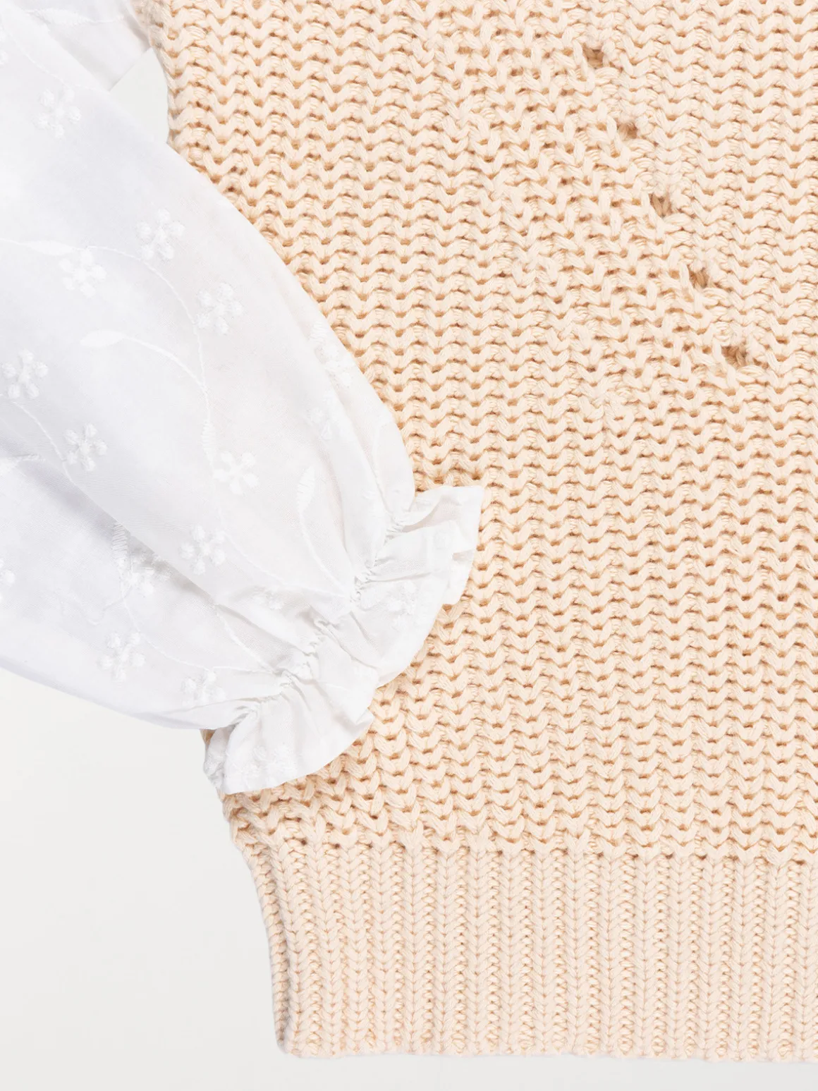Pull 2 en 1 fille beige rosé (3-12A)