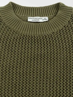 Pull ajouré lichen green fille (XXS-M)