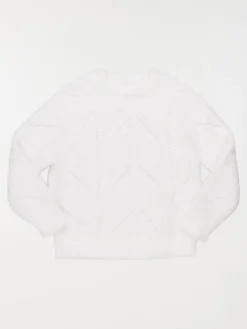Pull blanc ajouré fille (3-12A)