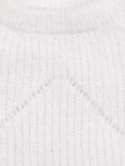 Pull blanc ajouré fille (3-12A)