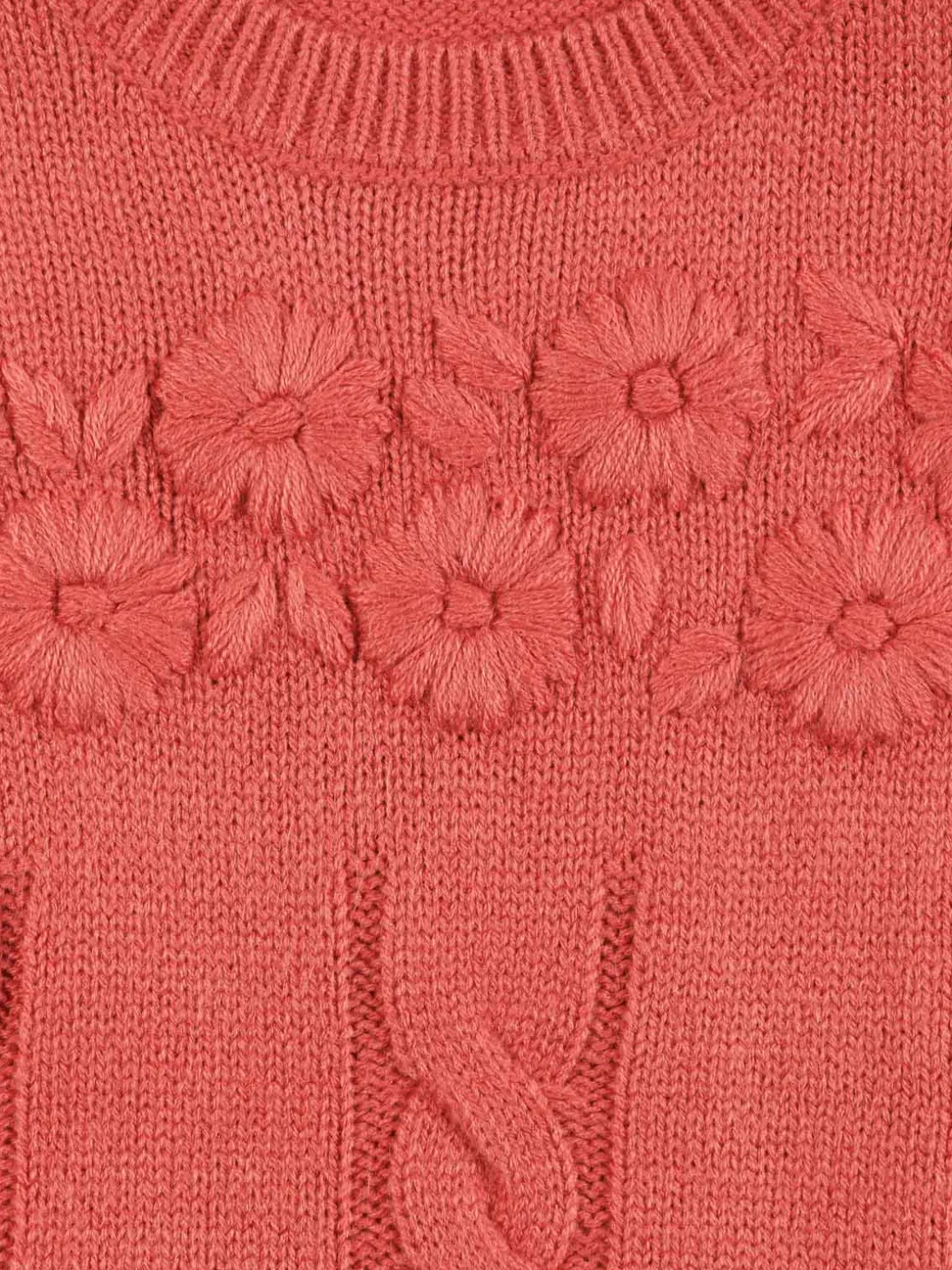 Pull broderies fleurs fille (3-12A)