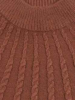 Pull café col haut fille (XXS-M)