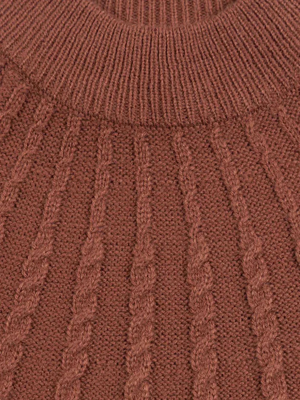 Pull café col haut fille (XXS-M)
