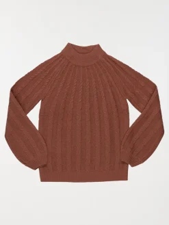 Pull café col haut fille (XXS-M)