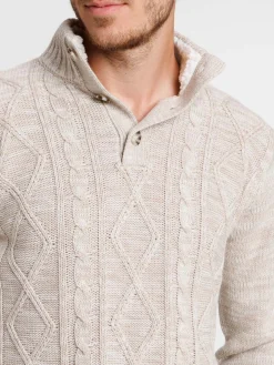 Pull col montant boutonné homme