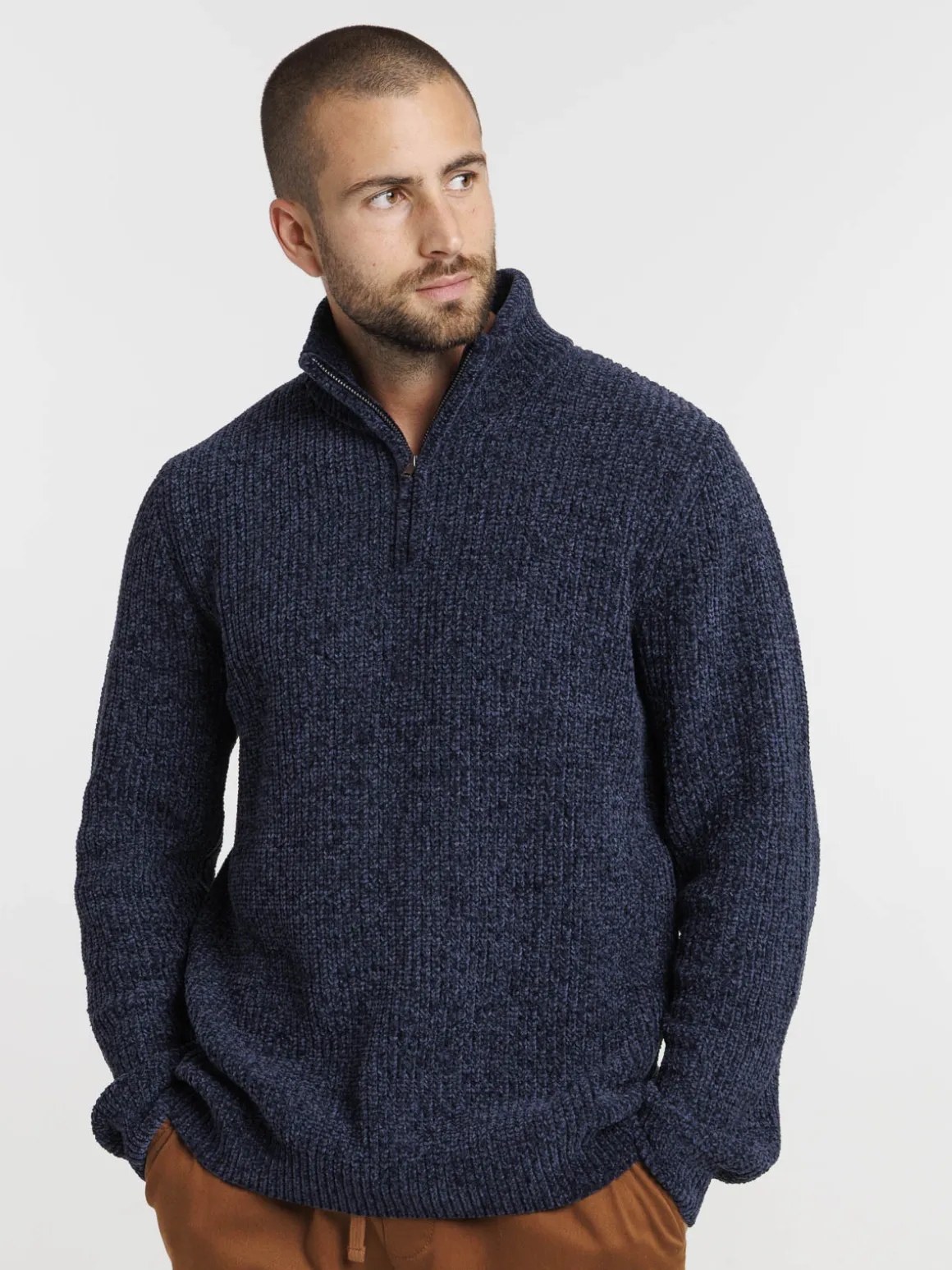 Pull col montant zippé homme