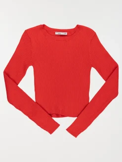 Pull col rond cerise fille (XXS-M)